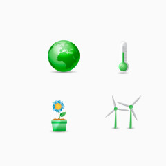 环保图标绿色环保循环利用绿色地球生态环保
