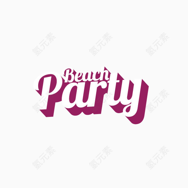 party 字体 投影 红色