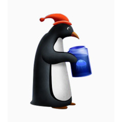 企鹅喝水