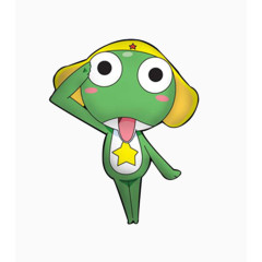 敬礼的绿色青蛙