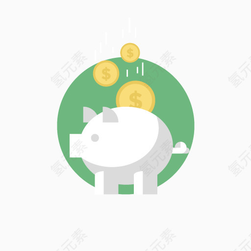 存钱罐 小猪 钱币 背景装饰图案 金融 矢量图