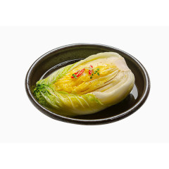 盘子上的清蒸白菜汤