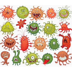卡通细菌矢量图