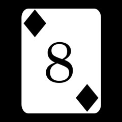 方块8 黑白色 纸牌