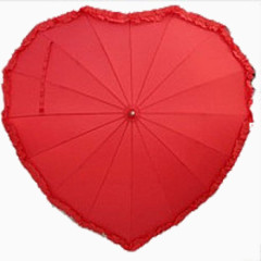 红色心形伞