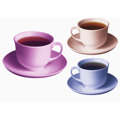 多彩的瓷质托盘茶杯