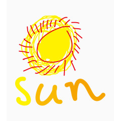 矢量儿童涂鸦太阳