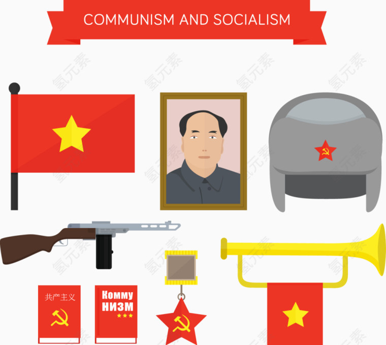 矢量与共产主义和社会主义有关的元素