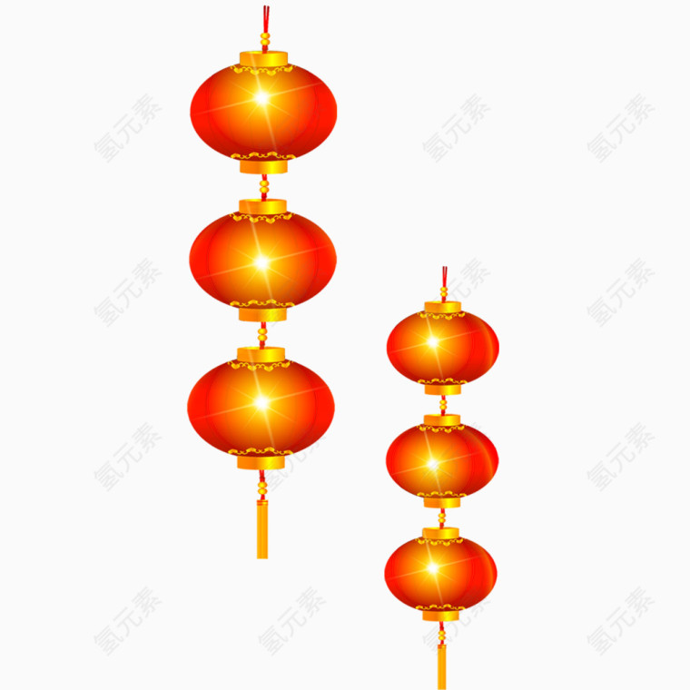 红色中国风年节灯笼装饰