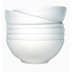 摞起的白色陶瓷碗