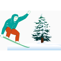 滑雪冬季雪天