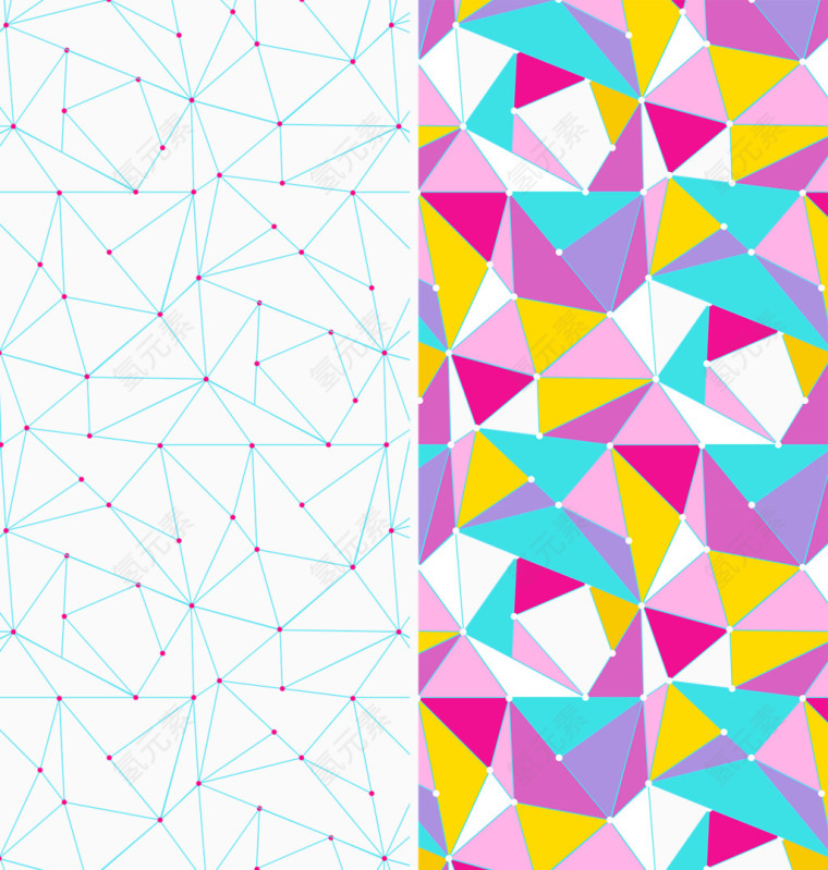 彩色立体几何装饰矢量图