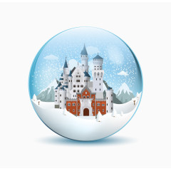 雪中的城堡水晶球