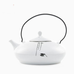 白陶瓷大茶壶定窑白提梁壶