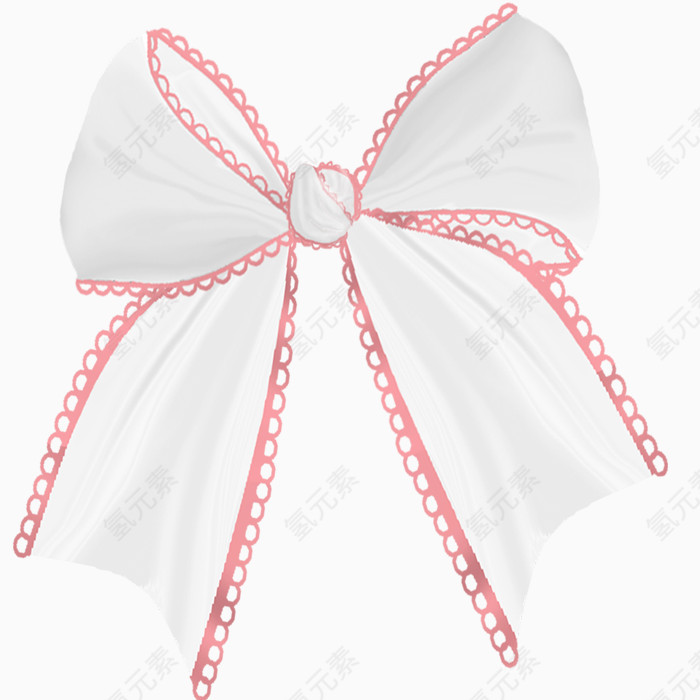 粉色边白色蝴蝶结
