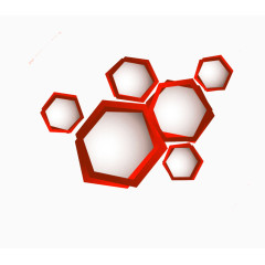 红框白底蜂窝状背景素材图