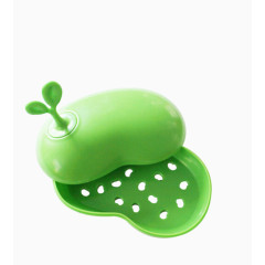 绿色沥水苹果肥皂盒