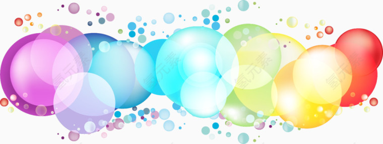 彩色漂浮泡泡矢量图