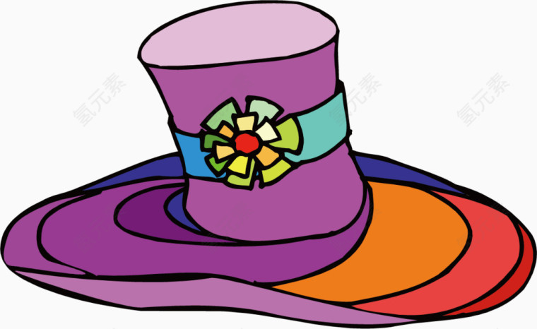 紫色女生矢量帽子