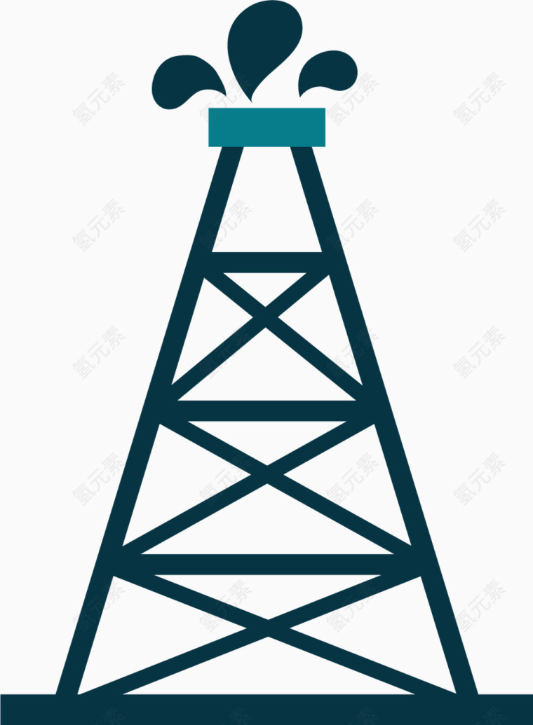 矢量石油砖井出油塔图标3