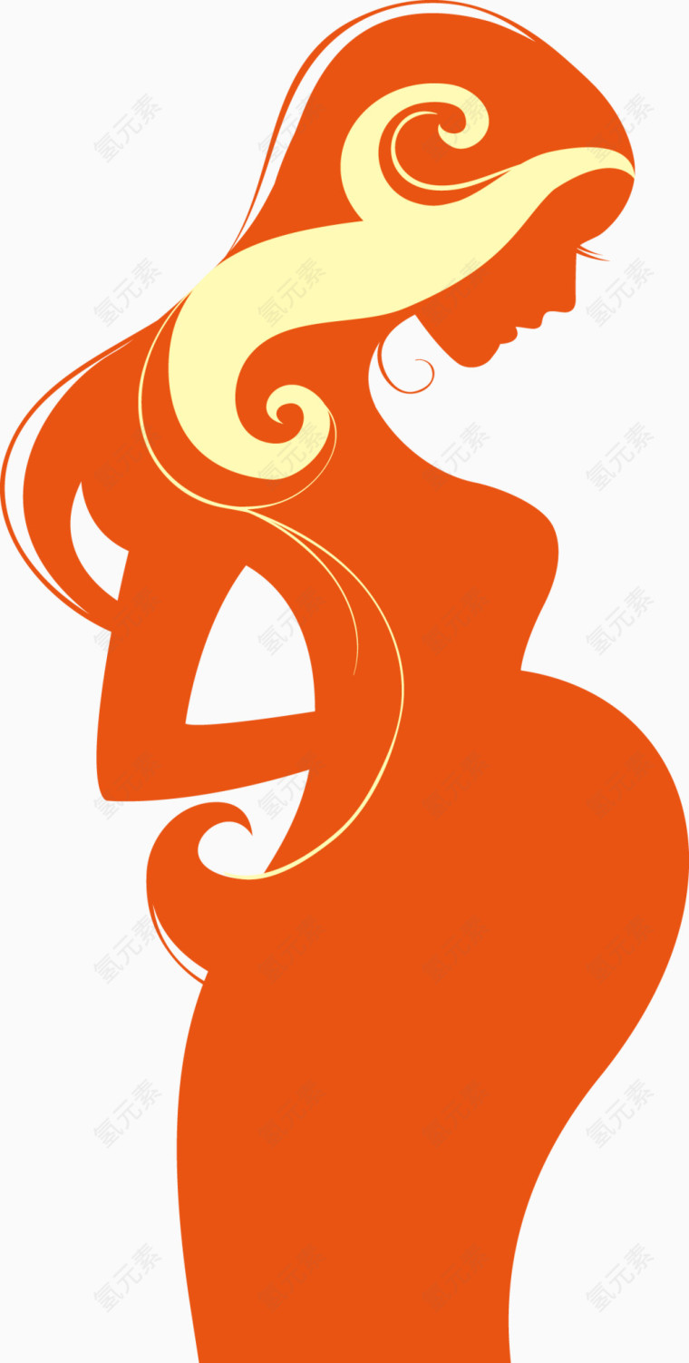 橙色孕妇