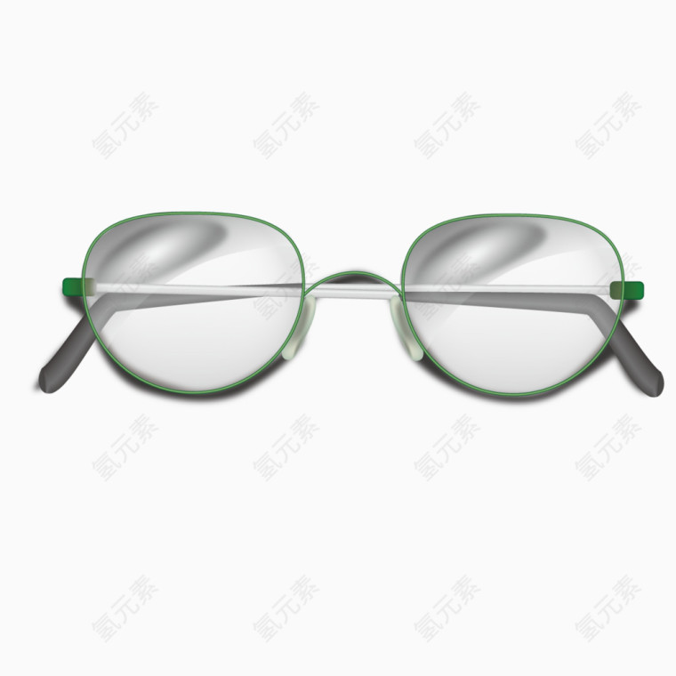 矢量绿框眼镜