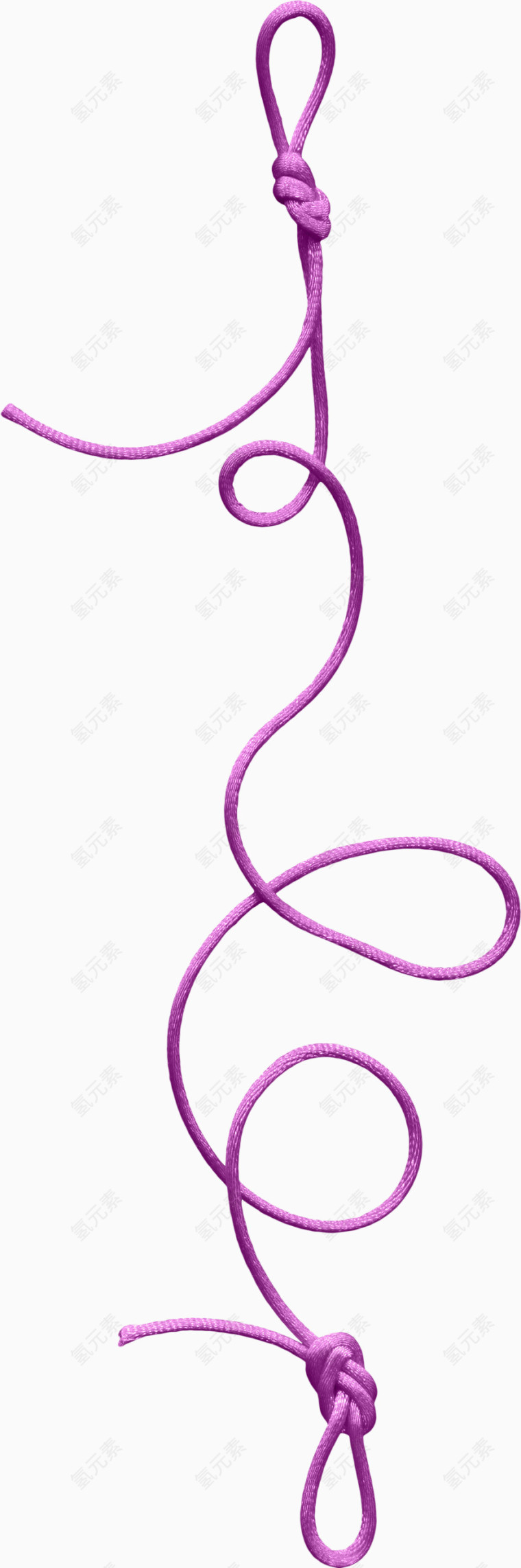 紫色打结绳子