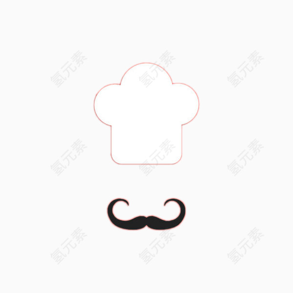 厨师帽大胡子装饰图