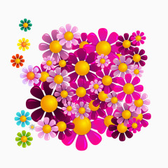 彩色花朵背景矢量素材