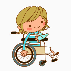 欧美卡通轮椅女生