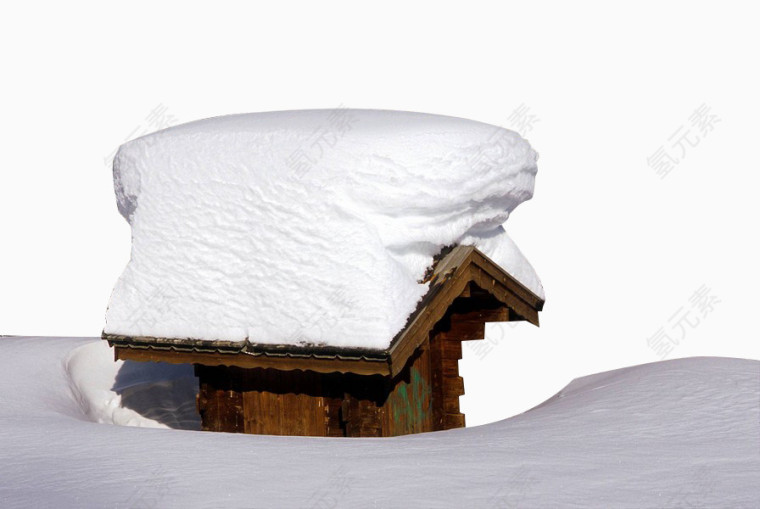 下雪堆积的屋顶