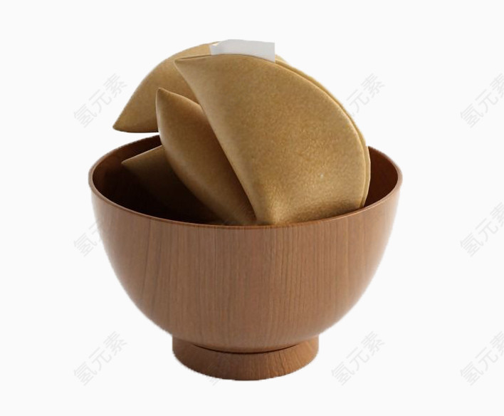 木制碗里的餐巾免扣素材