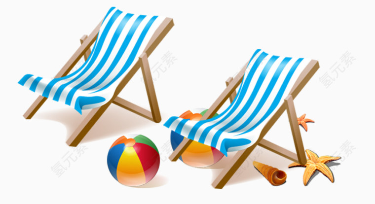 沙滩躺椅免抠素材