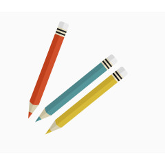 矢量彩色三只铅笔图案