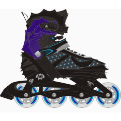 黑色酷炫手绘溜冰鞋