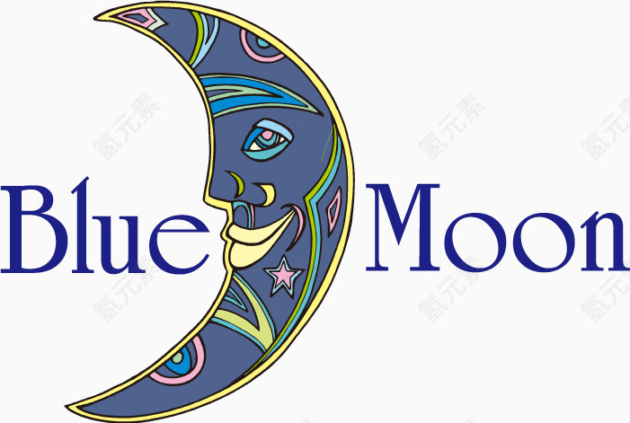 蓝月亮标志设计矢量