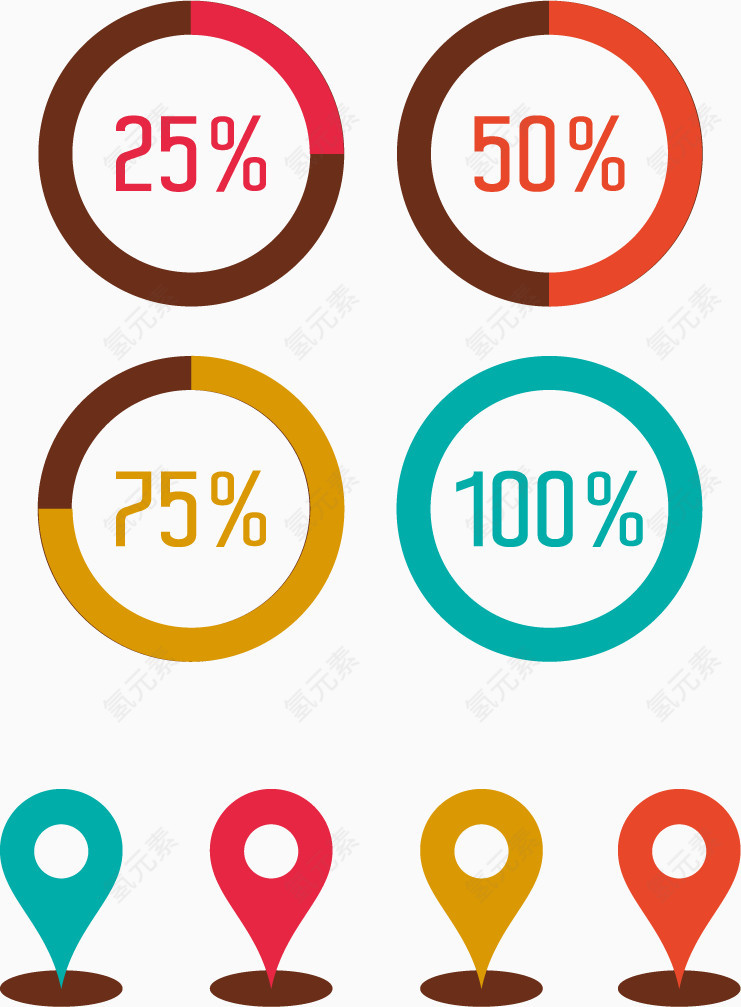 矢量进度图和位置记号图标