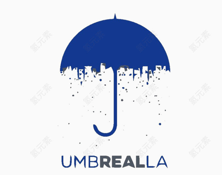 艺术字简洁广告雨伞图标免扣图片