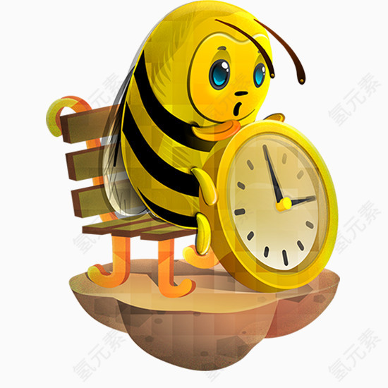 时钟蜜蜂卡通