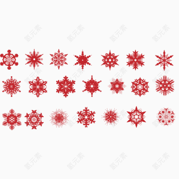 多种雪花红色素材