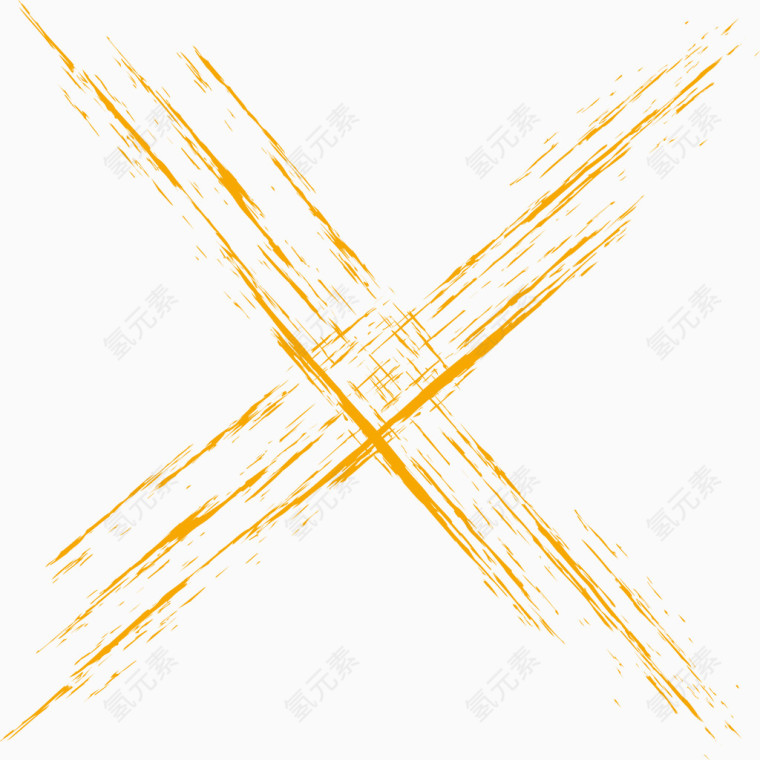 黄色x装饰矢量图