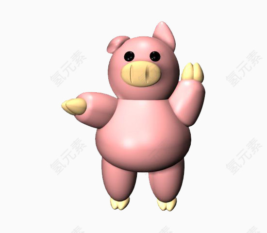 粉色黄色鼻子的猪