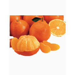 橙色半剥开的橘子