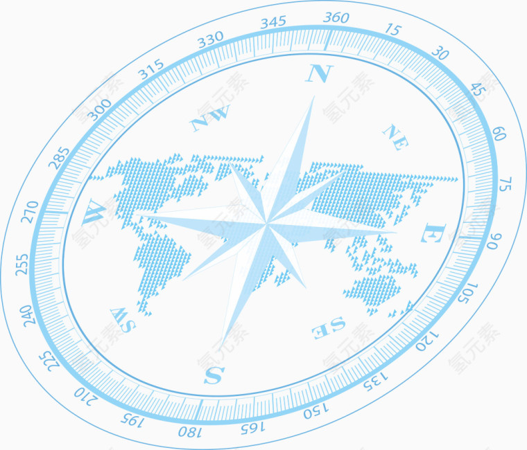 矢量手绘指南针