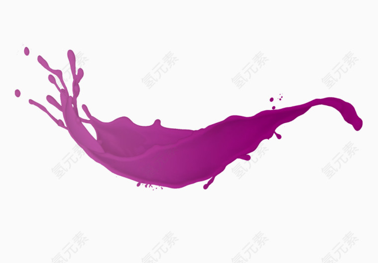 紫色墨汁溅落