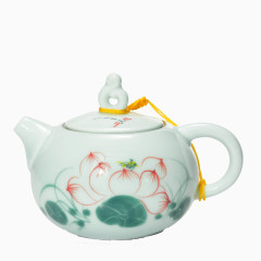 龙泉青瓷五彩手绘茶壶
