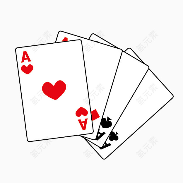 卡通红黑扑克牌