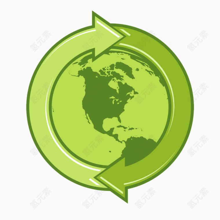 绿色圆形地球模型