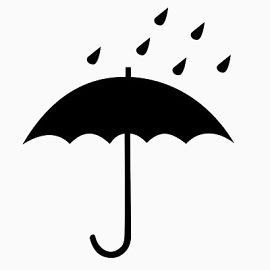 黑色雨伞淋雨