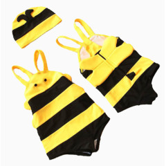 蜜蜂造型男女儿童连体泳衣
